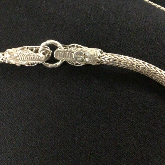 925 Sterling Silver Vintage Dragon Heads Sarda necklace - Picture 2 of 3